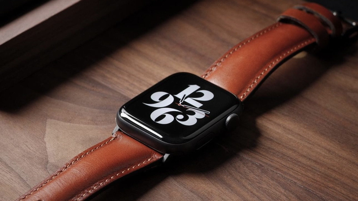 Bracelet Montre Veau Bombe Noir Apple Watch Noir