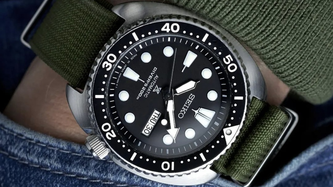 Bracelet Nato Tresse kaki Seiko Prospex Turtle SRPE93K1 Diver's 200m