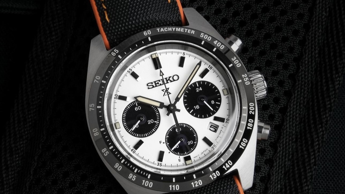 Bracelet Caoutchouc Couture Orange Seiko Chronographe